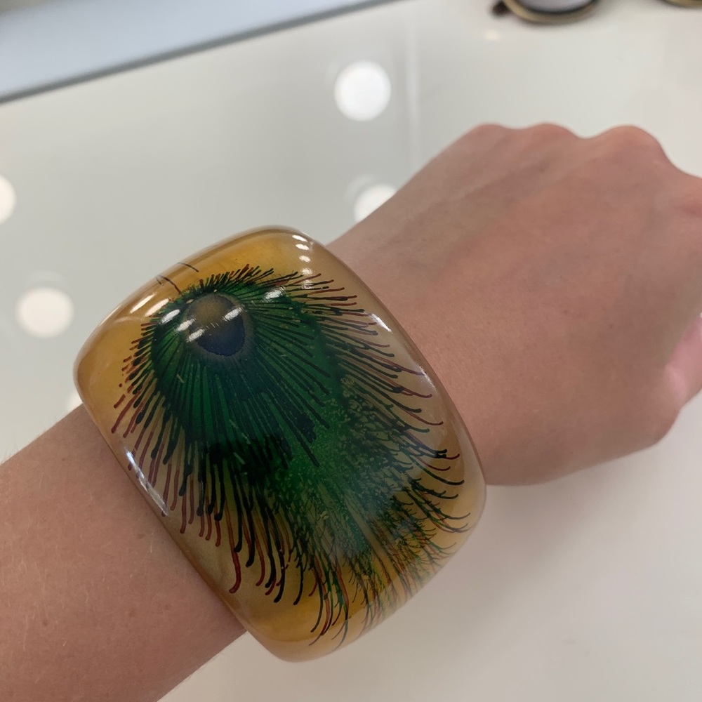 peacock feather bangle